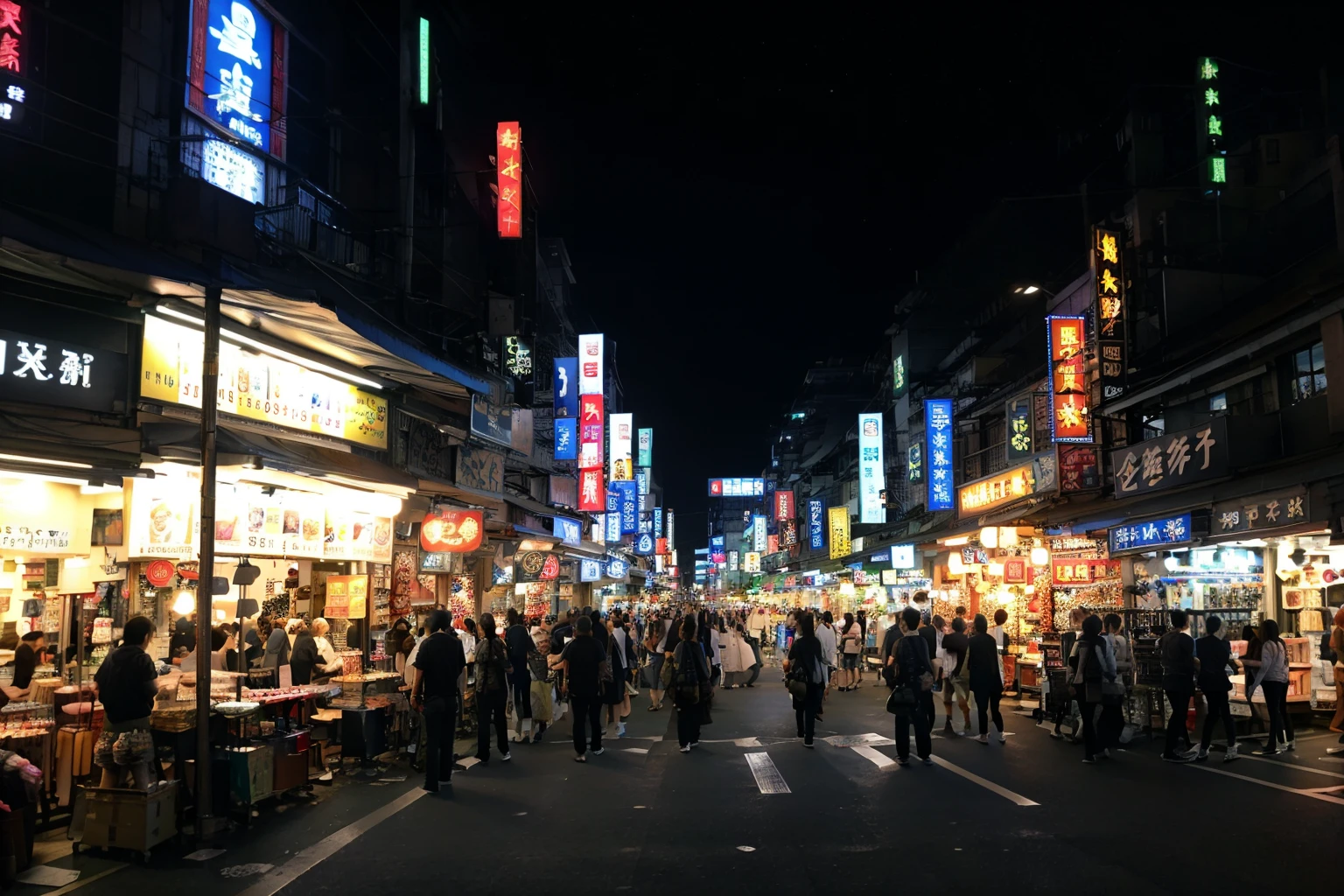 no humans,night,dark,<lora:Shijing Night Market_v1:0.7>, ruanyi050,, (masterpiece:1.2), best quality, highres,extremely detailed CG,perfect lighting,8k wallpaper,photograph, photorealistic,