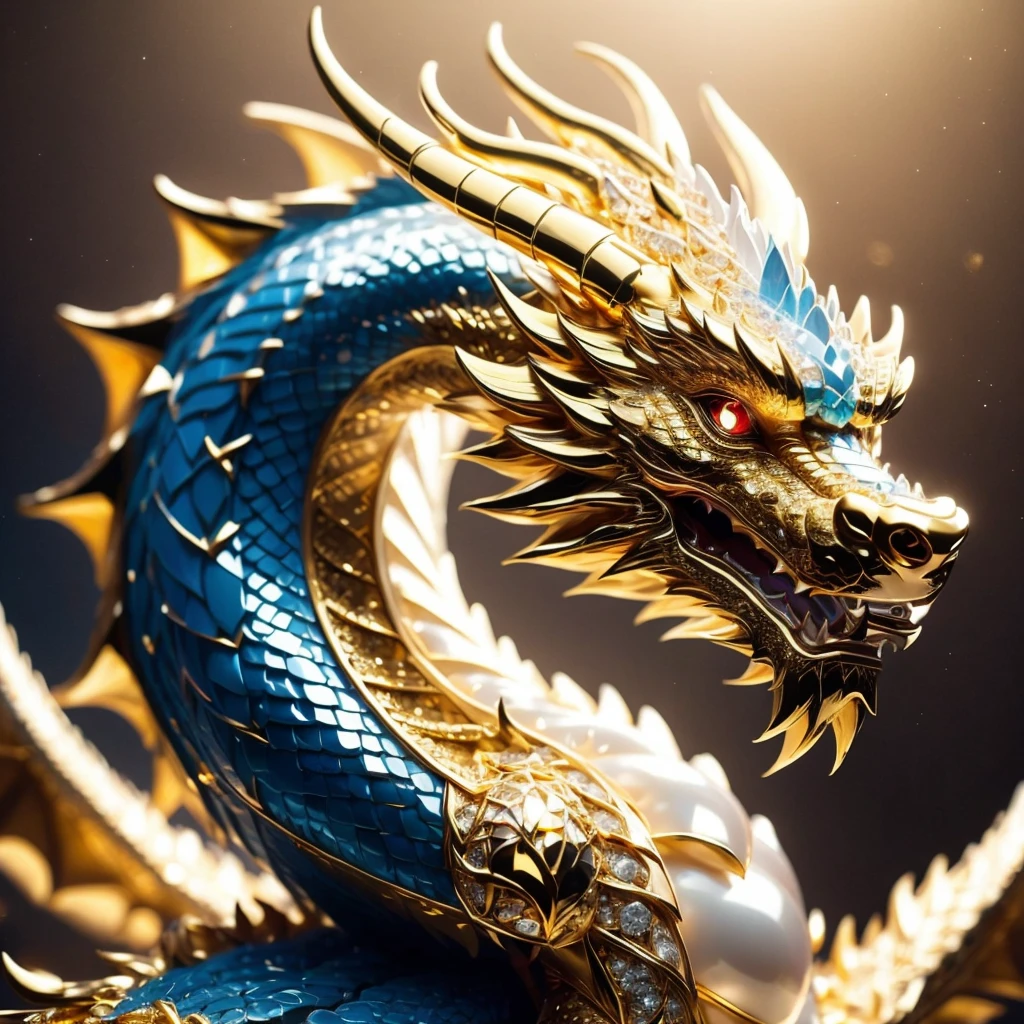 ChineseDragon,no humans,horns,dragon,scales,gold dragon,pearls,diamonds,<lora:ChineseDragon_v1:1>,blue dragon,