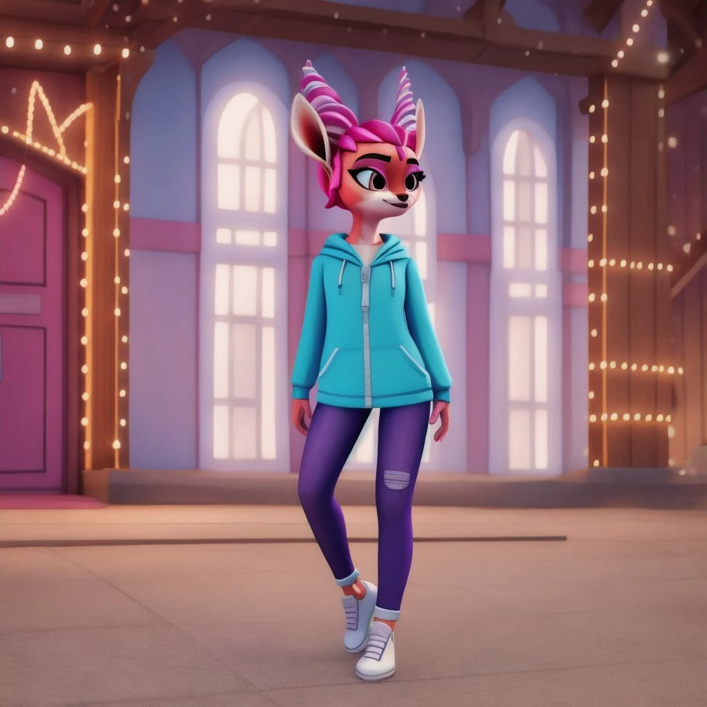 <lora:Ulya:1>
ulya, blue hoodie, purple jeans, white shoes, antilope, masterpiece, 1girl, solo