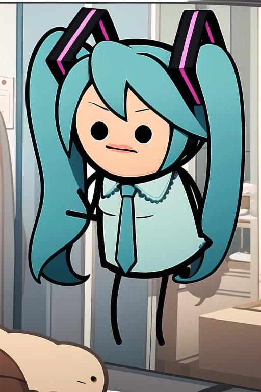 hatsune miku, <lora:cah-09:1> cah, full body, masterpiece, best quality