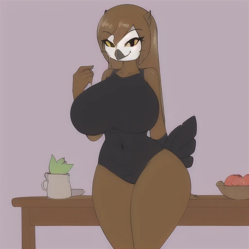 <lora:girokettowl:0.7> girokett, anthro, owl, female, best quality, materpiece, by girokett, beak