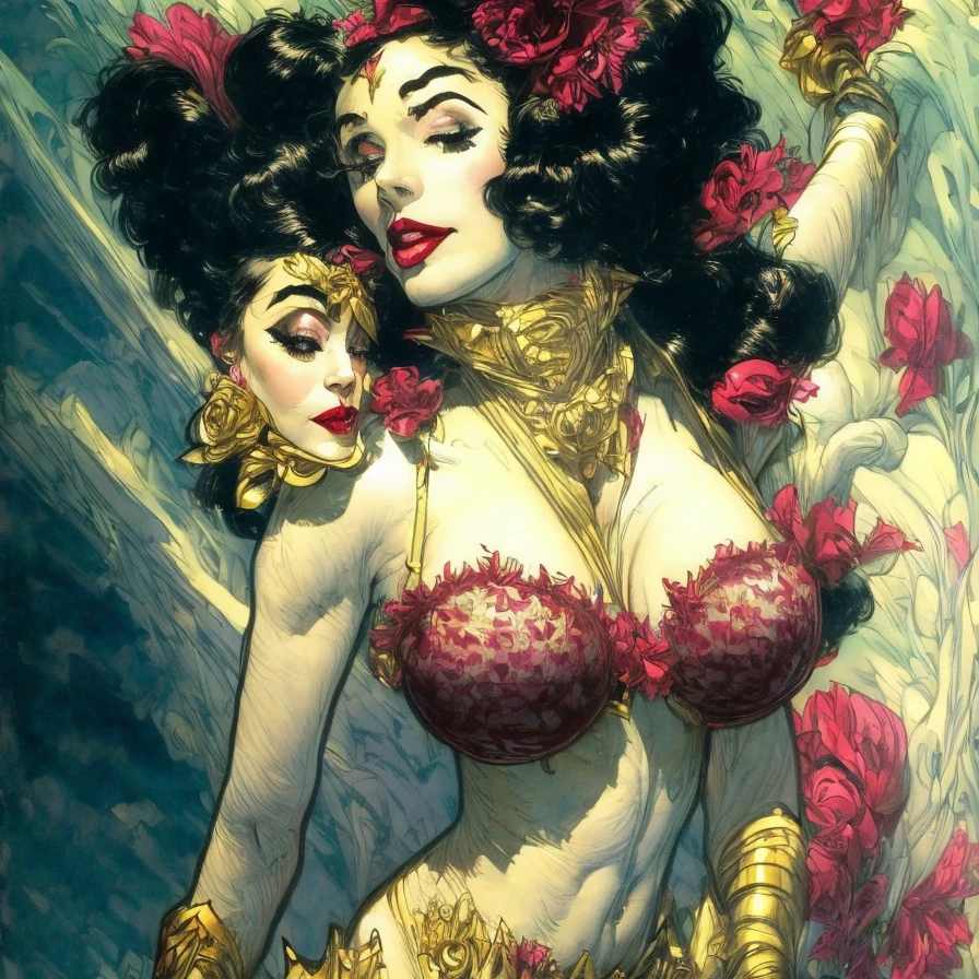 Evang, a beautiful woman burlesque dancer on a stage, spotlight, highly detailed, digital painting, artstation, concept art, smooth, sharp focus, illustration, cinematic lighting, art by artgerm and greg rutkowski and alphonse mucha