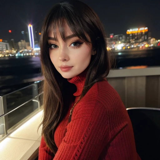 <lora:jenaurf_sd15_512_128_64_v1:1>jenaurf,1girl,looking at viewer, new years eve party fireworks in background, wearing a turtleneck sweater