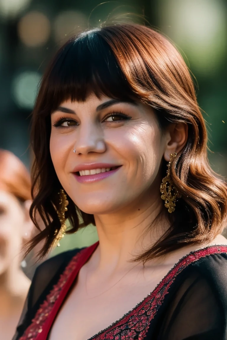 <lora:mondongo_AngyFernandez:1>, perfect smile, (((A stunning intricate full color portrait of mndngwmn))), sharp focus, natural lighting, subsurface scattering, f2, 35mm