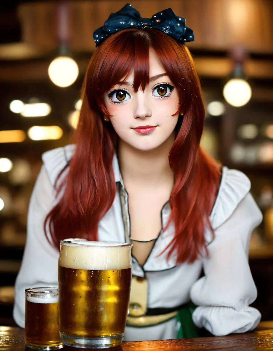 "Masculine looking anime girl at a bar drinking a beer, warm glow from the lights, angle that looks up at her from below, deviantart, pixiv, detailed face, smug appearance, beautiful anime, obviously drunk with reddish cheeks, detailed anime eyes", kkw-ph-1, kkw-detailMe-v1.0, <lora:kkw-better-v1.0a:0.38>, kkw-animegao, <lora:kkw-animegao-v1.0a:1>