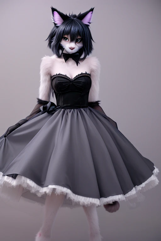 <lora:CatgirlLoraV7:1> catgirl, dress