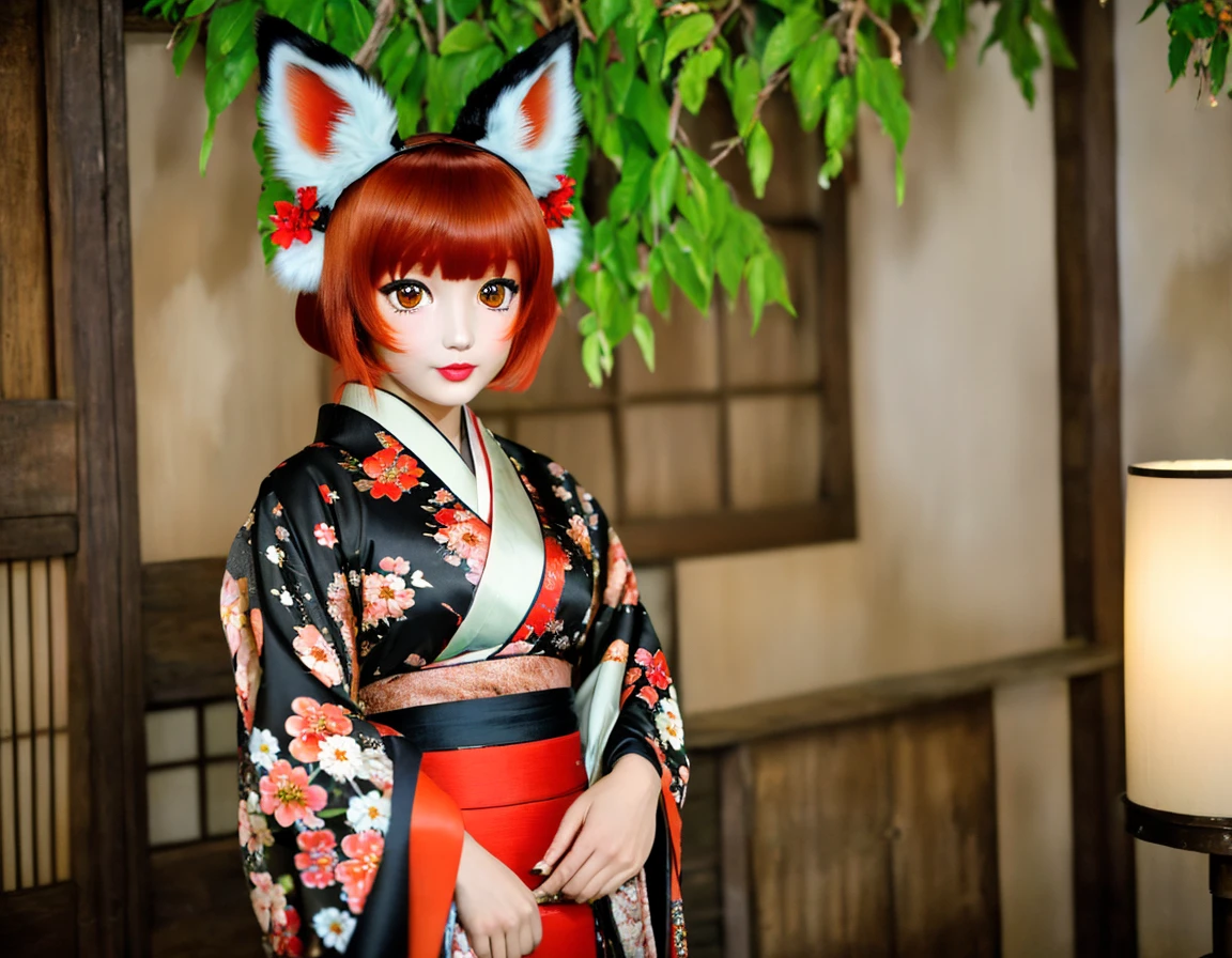 masterpiece, highest quality, 1girl, animal ears, bangs, branch, brown eyes, brown hair, flower, fox ears, fox girl, fox tail, japanese clothes, kimono, long sleeves, looking at viewer, obi, parted lips, red kimono, sash, short hair, solo, upper body, yakumo ran, kkw-ph-1, kkw-detailMe-v1.0, <lora:kkw-better-v1.0a:0.38>, kkw-animegao, <lora:kkw-animegao-v1.0a:1>