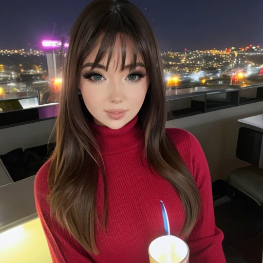 <lora:jenaurf_sd15_512_128_64_v1:1>jenaurf,1girl,looking at viewer, new years eve party fireworks in background, wearing a turtleneck sweater