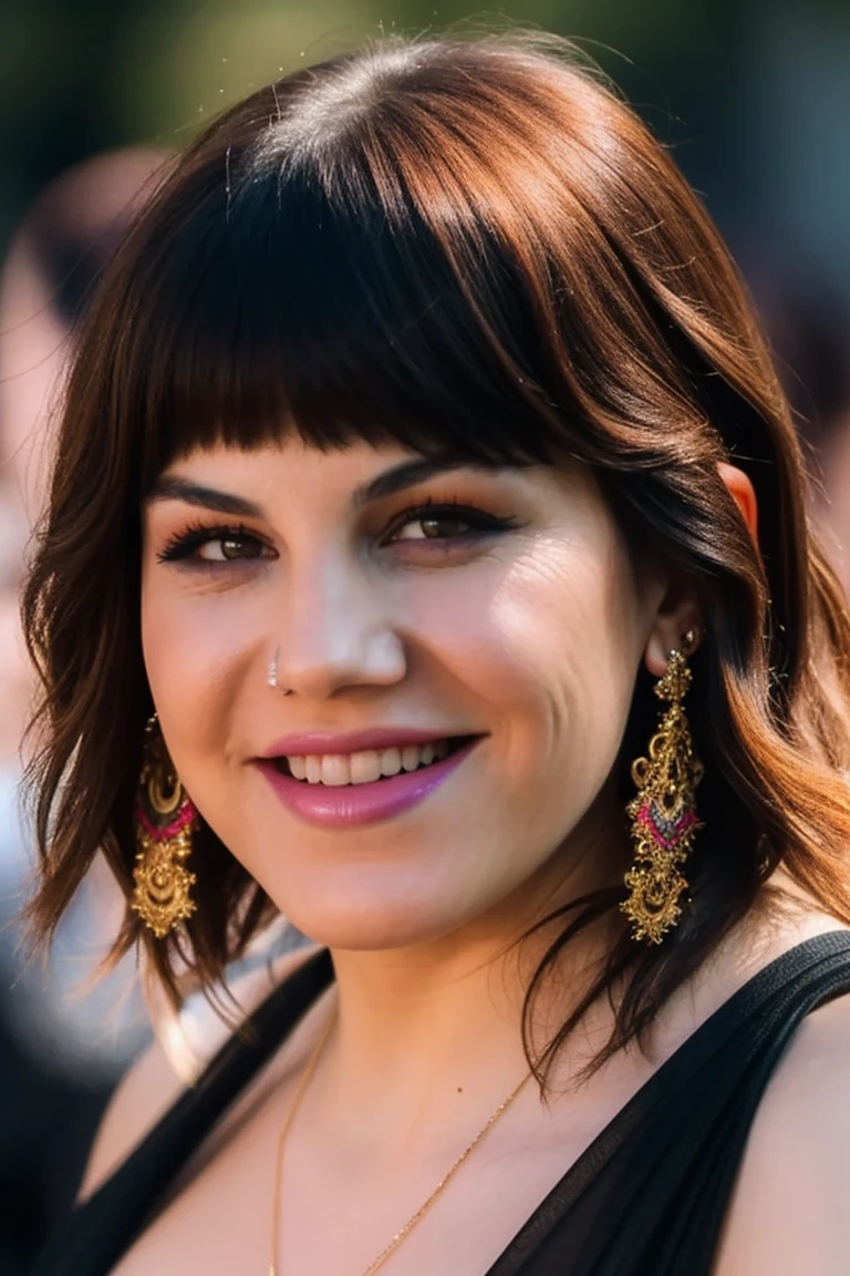 <lora:mondongo_AngyFernandez:1>, perfect smile, (((A stunning intricate full color portrait of mndngwmn))), sharp focus, natural lighting, subsurface scattering, f2, 35mm