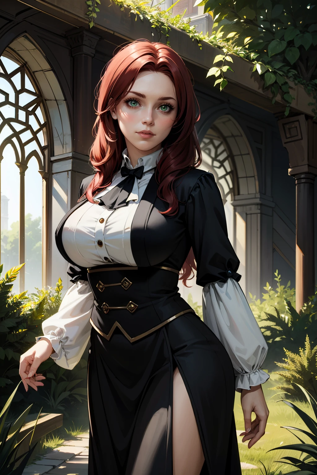 ((ultra detailed, masterpiece, best quality))
<lora:ACUElise:0.9>
ACUElise, 1girl, solo, red hair, green eyes, roaming through a mystical, overgrown garden filled with oversized, glowing mushrooms