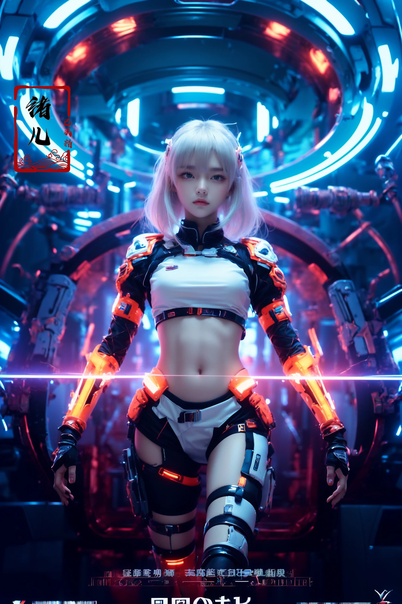 (masterpiece,top quality,best quality,official art,beautiful and aesthetic:1.2),
neon lightsscience fiction
A shot with tension(Visual impact,giving the poster a dynamic and visually striking appearance:1.2),Chinese Zen style,impactful picture,
<lora:~Q?-[SZ\Ys robotic girl:0.8>