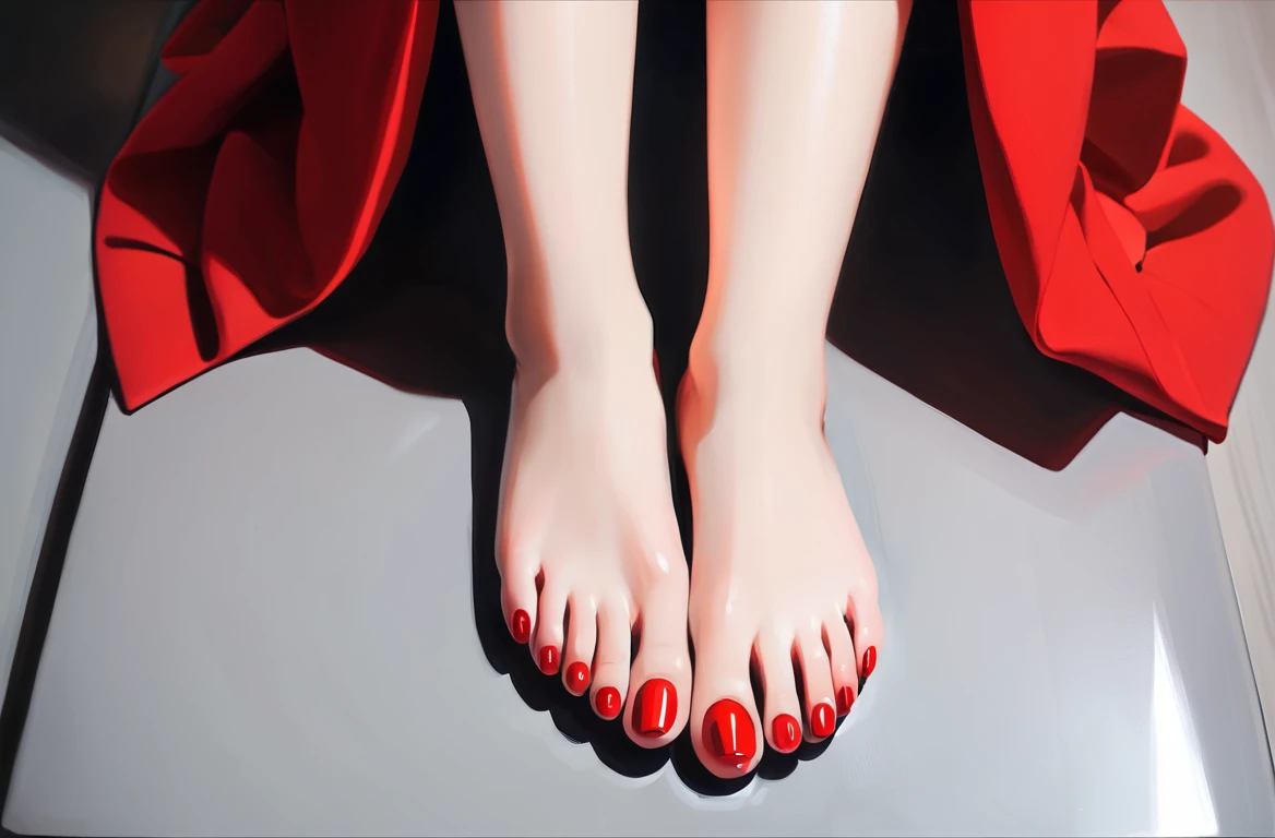<lora:sd_xl_dpo_lora_v1-128dim:1>1girl, feet, red nails