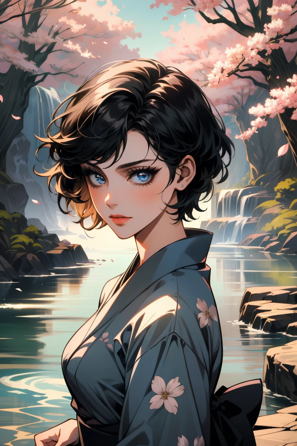 ((ultra detailed, masterpiece, best quality))
<lora:BioshockElizabeth:0.9>
BioshockElizabeth, 1girl, blue eyes, short hair, yukata, japan, cherry blossoms, hair ornament