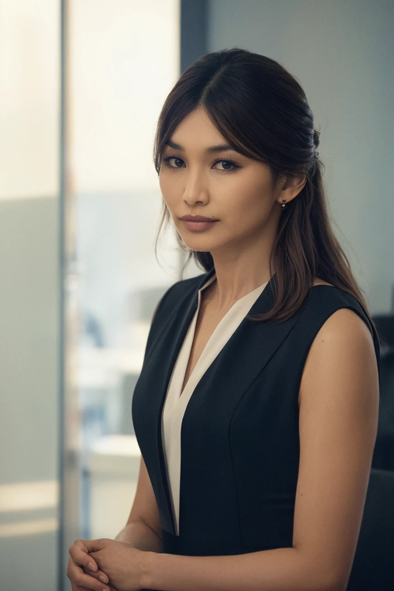 headshot, office lady in formal suit, meeting room, soft colors, masterpiece, high quality, (high detailed skin:1.1)
<lora:gemma_chan_lora_v01:1> gchan