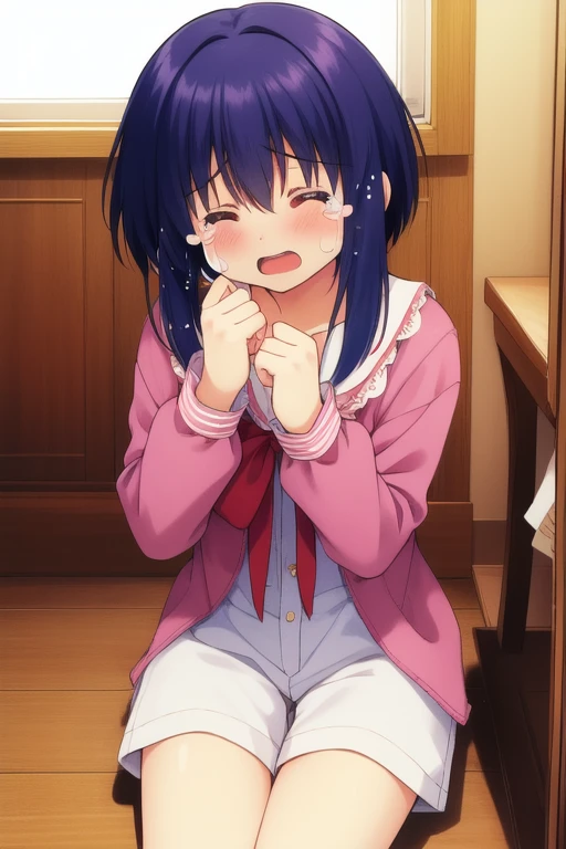 <lora:Yuichi:0.6> Yuichi, 1girl, soro, dark_blue hair, closed eyes, open mouth, short hair, long locks, soro,
tears, short hair, long sleeves, home in the room,
masterpiece, high quality, very_high_resolution, large_filesize, full color,