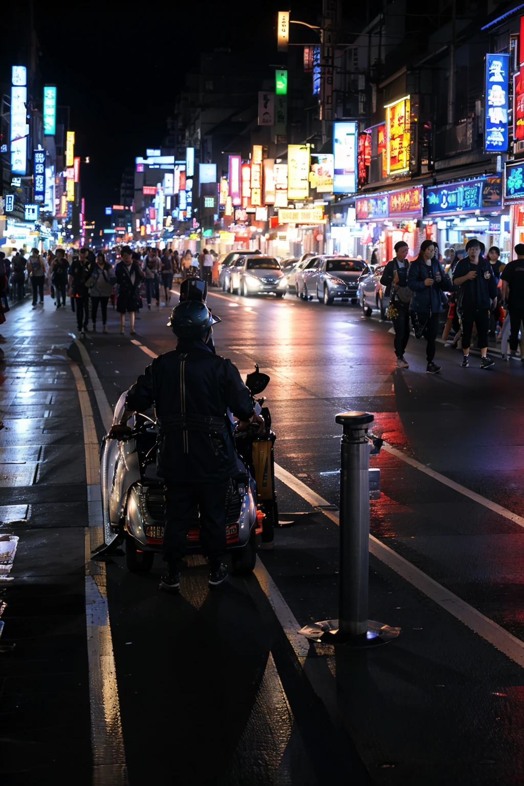 no humans,night,dark,<lora:Shijing Night Market_v1:0.7>, ruanyi050,, (masterpiece:1.2), best quality, highres,extremely detailed CG,perfect lighting,8k wallpaper,photograph, photorealistic,