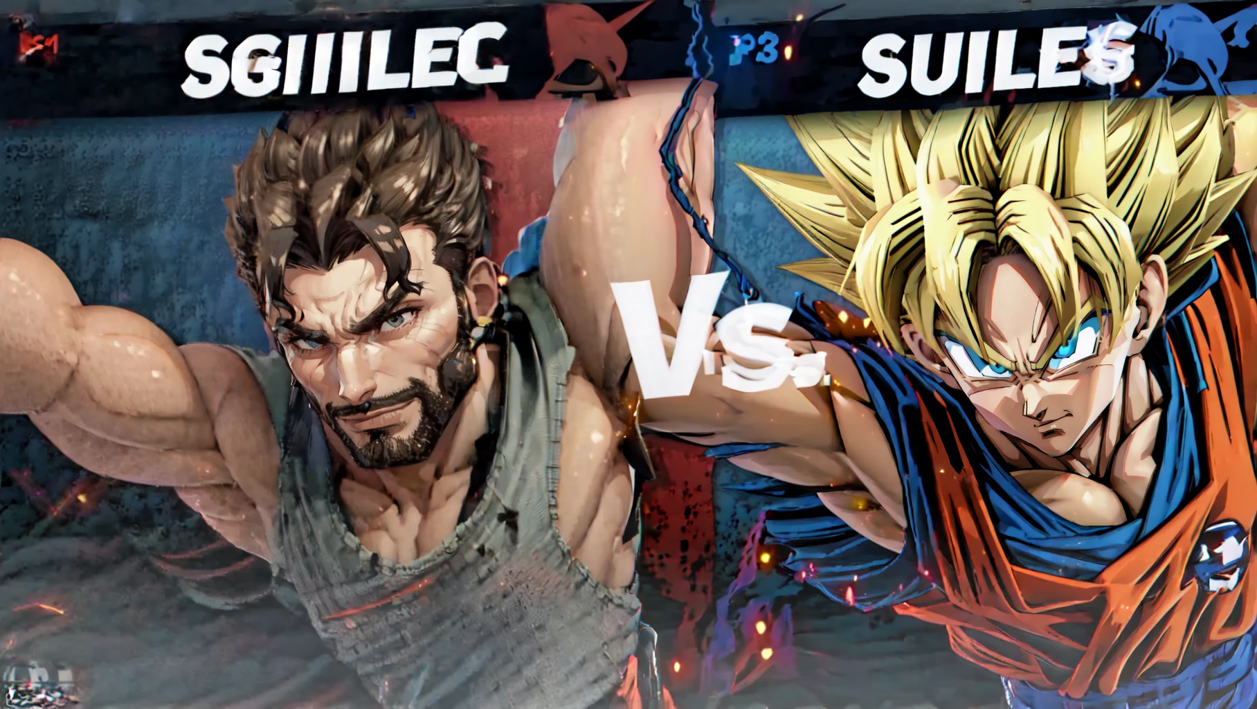 IncrsSSBUVS, <lora:SSBUVSScreen:0.55>, epic pose, smirk,
BREAK, gigachad, <lora:Char_Sigmas_GigaChad:0.75>,
BREAK, son_goku, super_saiyan, yellow_hair, yellow_aura, <lora:Char_DragonBall_SonGoku:0.5>,