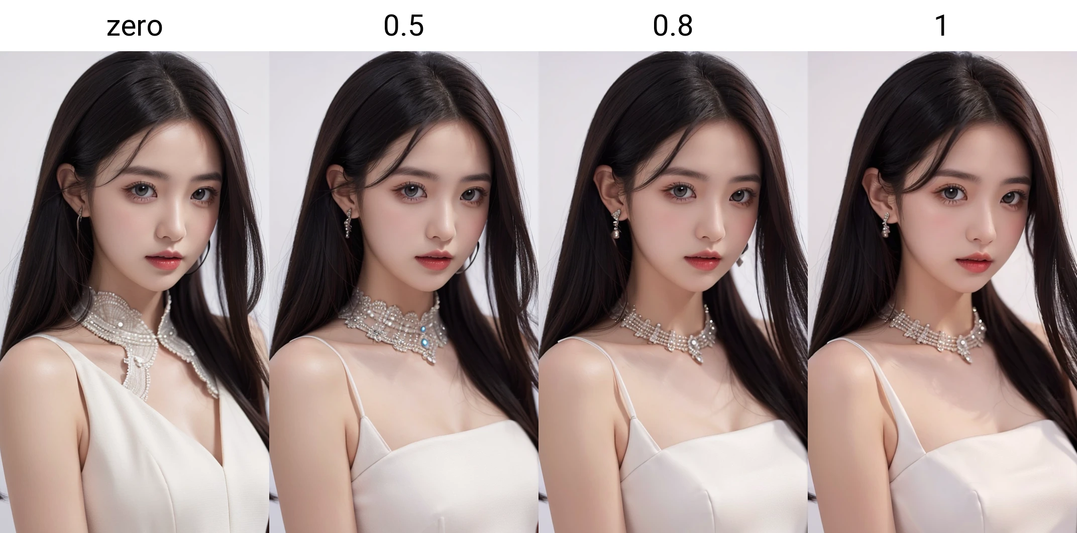 best quality,masterpiece,an extremely delicate,1girl,close up,pure white background,eyes contact,upper body,camisole,<lora:ccmakeupå¦å®¹:N>,