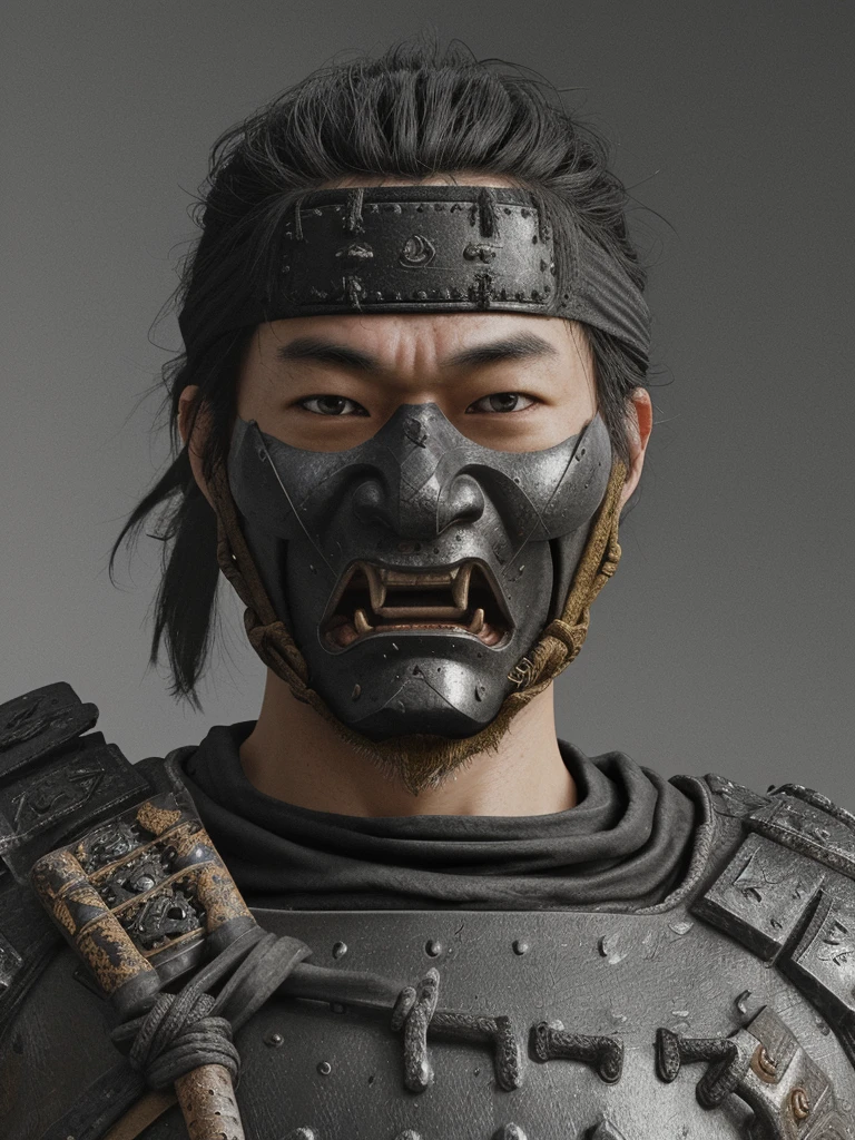 1 samurai, wearing an armor, wearing a mask, wearing black armor, realistic samurai, <lora:jin_sakaiv1:0.7>