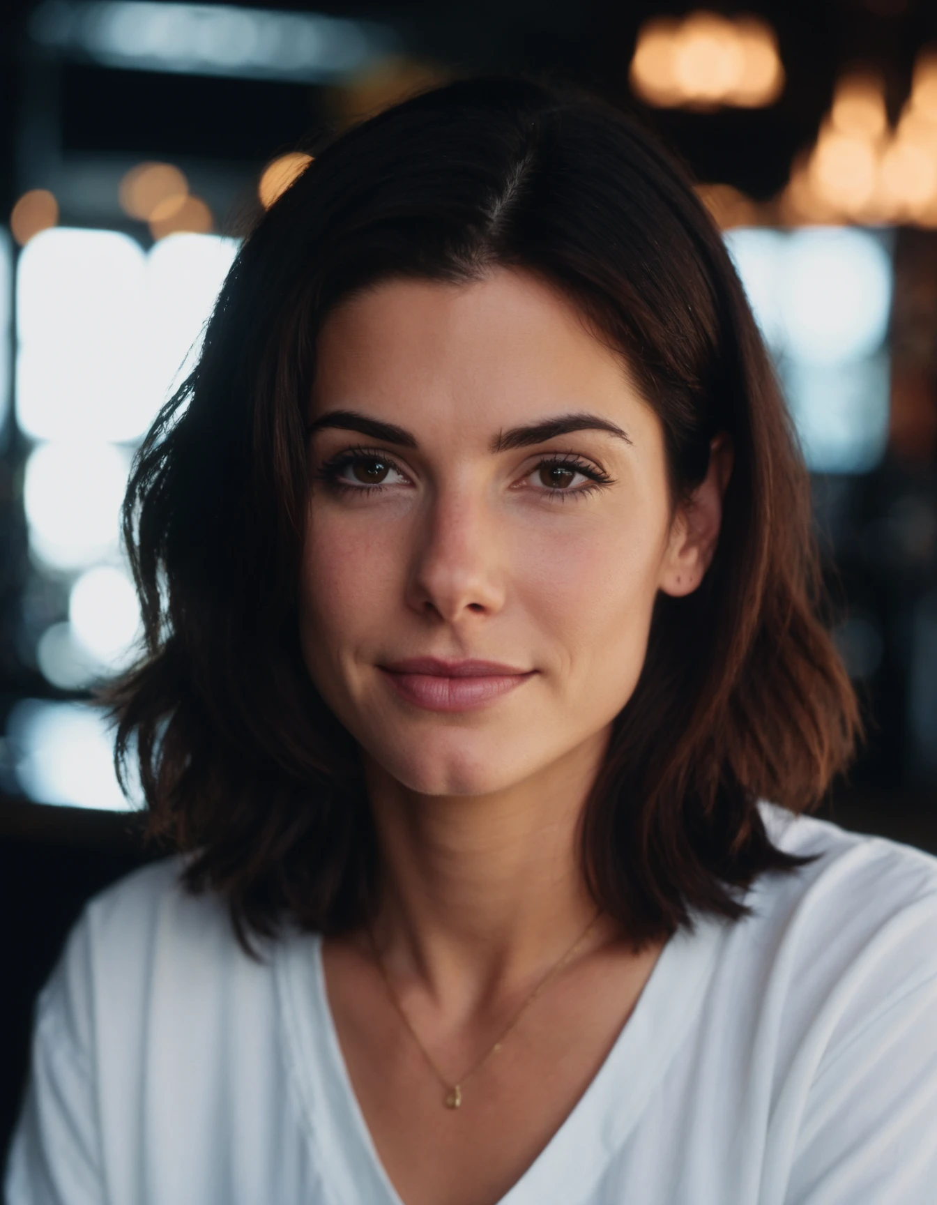 cinematic photo professional close-up portrait photography of the face of a beautiful (((ohwx woman))) at Parlour during Morning, Nikon Z9 <lora:bullock_dh128_v1-step00008000:1.1> . 35mm photograph, film, bokeh, professional, 4k, highly detailed