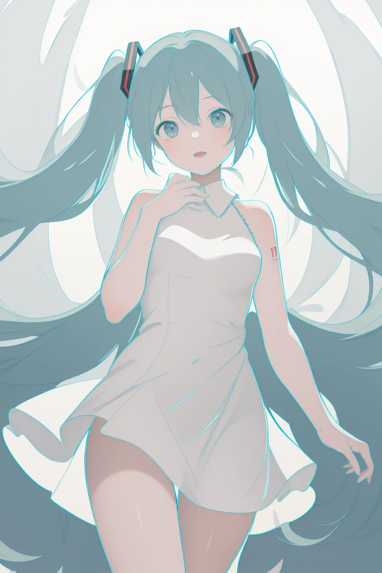 (best quality, masterpiece, highres),1girl,solo,dynamic_angle,
hatsune miku,wrap dress,shirt_removed,looking at penis,sony fe 100mm,
<lora:color stroke_v1.03:1>,aqua stroke,