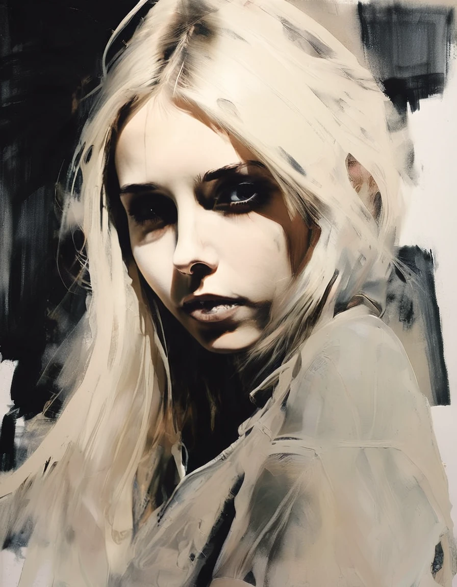 an overexposed creation by ashley wood of a lady looking like mikaxl6.