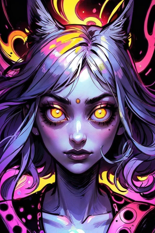 (masterpiece, highres, detailed),portrait,1girl,<lora:colorst:0.7>,ColorST,colorful,lsd,glowing eyes,bikini,