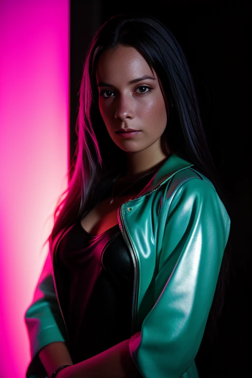 h011ym4ri3c0mb5, wearing holographic cyberpunk clothing, surrounded by neon-lit cityscape reflections, vray render, ray tracing, subsurface scattering, by Josan Gonzalez and Liang Mark (upper body shot), (looking at viewer:1.3), (hyper realistic:1.3), (portrait:1.2), highly detailed eyes, (highly detailed skin:1.3), (freckles:0.6), pores, (4k), back lit, rim light, <lora:Holly_Marie_Combs_PMv1_Lora:1.3>,