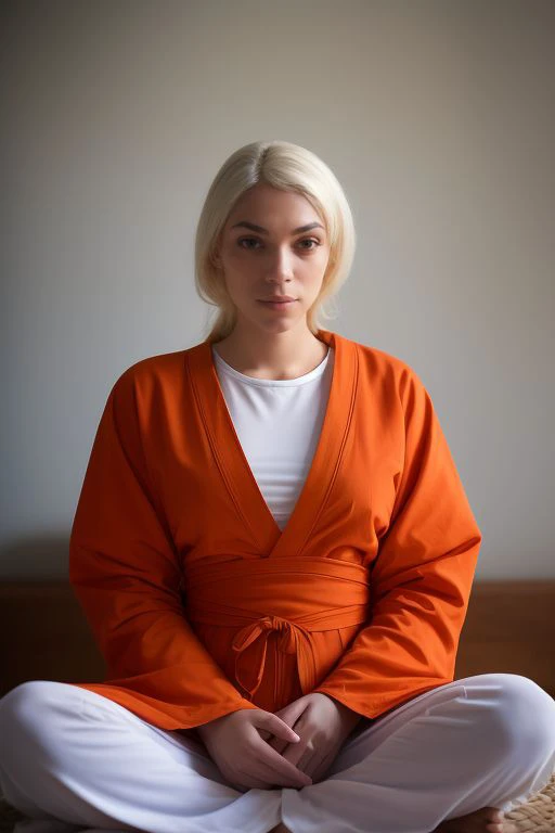 DEN_octokuro_MK2,
a Buddhist monk sitting outside and meditating in a Buddhist monastery wearing orange Buddhist robes, Buddhist, tranquillity, peace,
bokeh, f1.4, 40mm, photorealistic, raw, 8k, textured skin, skin pores, intricate details <lora:epi_noiseoffset2:1>, epiCRealism, <lora:ClothingAdjuster3:-1.0>