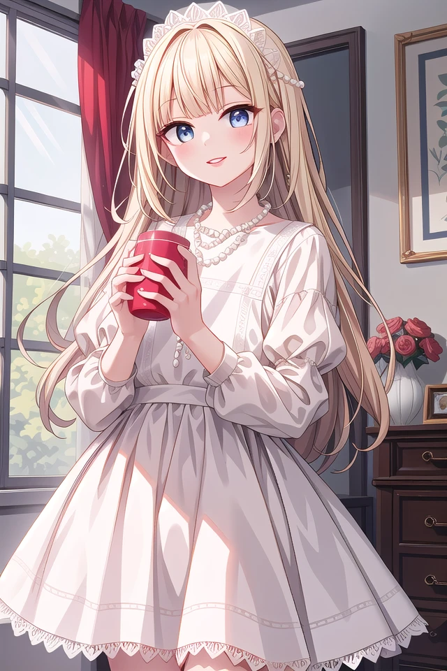 insanely detailed, absurdres, ultra-highres, ultra-detailed, best quality,
1girl, solo, nice hands, perfect hands,
BREAK
(dress, eyelashes, jewelry, lace trimmed dress, lace trim, lips, necklace, pearl necklace, red lips, white dress:1.3)
BREAK
happy smile, laugh, closed mouth, standing,
,
cute pose, cowboy shot, looking at viewer
BREAK
slender, kawaii, perfect symmetrical face, ultra cute girl, ultra cute face, ultra detailed eyes, ultra detailed hair, ultra cute, ultra beautiful,
BREAK
in hotel room
BREAK
large breasts, blonde long hair, bangs, (cleavage:-1.5)
