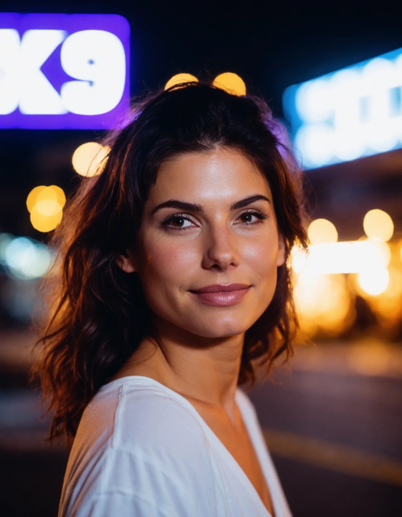 cinematic photo professional close-up portrait photography of the face of a beautiful (((ohwx woman))) at marine photic zone during Midnight, Nikon Z9 <lora:bullock_dh128_v1-step00008000:1.1> . 35mm photograph, film, bokeh, professional, 4k, highly detailed
