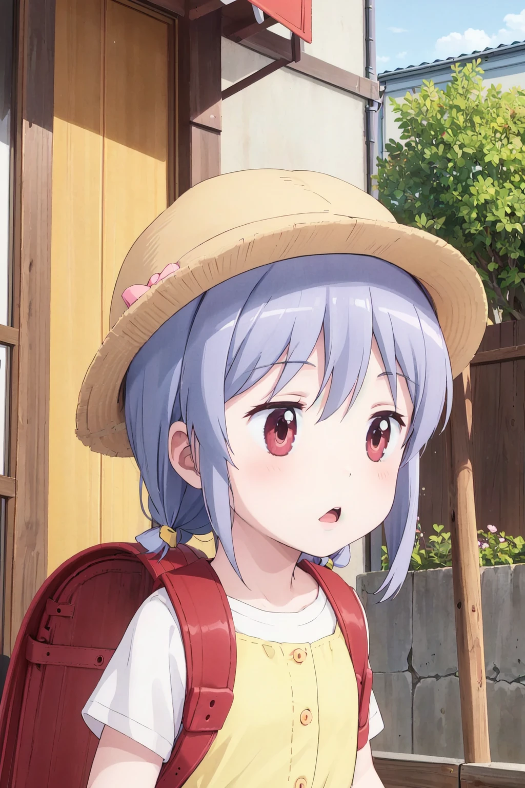 <lora:0 nonrenge:1>,nonrenge,a very young child,in spring,play recorder,walking,<lora:kiirobou:0.7>,kiirobou,hat,<lora:backpack:1>, backpack,