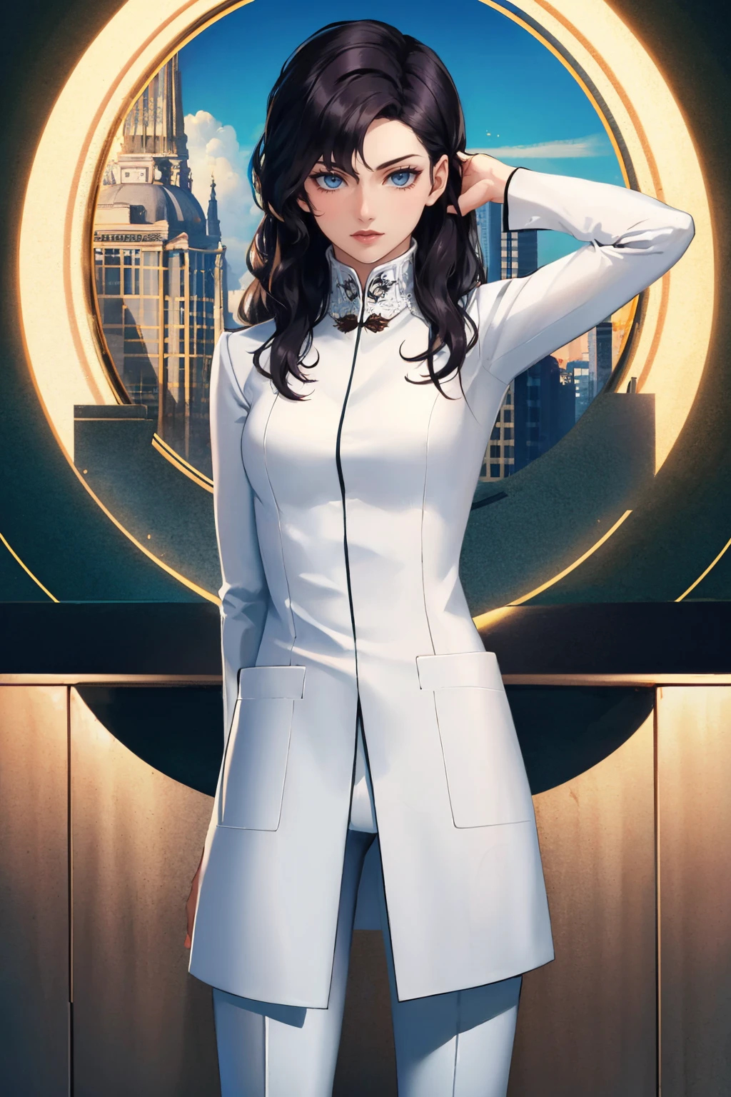 masterpiece, best quality, cowboy shot
<lora:zs_Jenna:1> jennadds, labcoat, pants