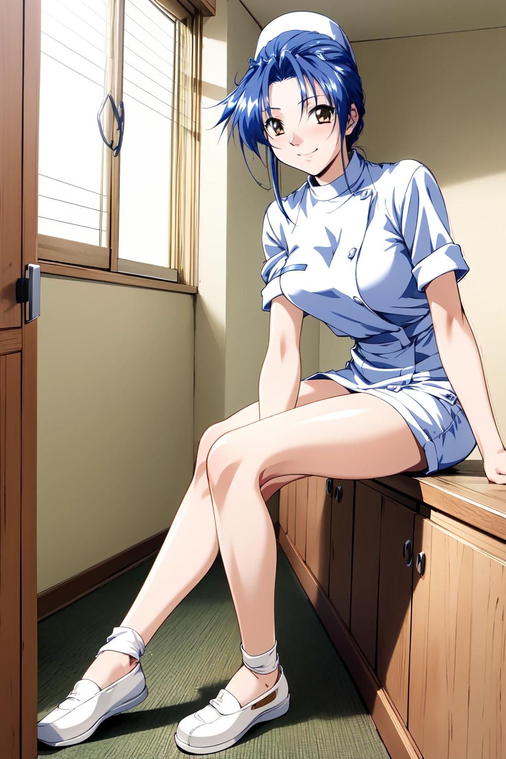 (RAW photo, best quality), 1girl, natural lighting,
<lora:innai_kansen_sugimura_hiroko_v2_2:1>, sugimura hiroko, nurse, smile, full body, beautiful legs,