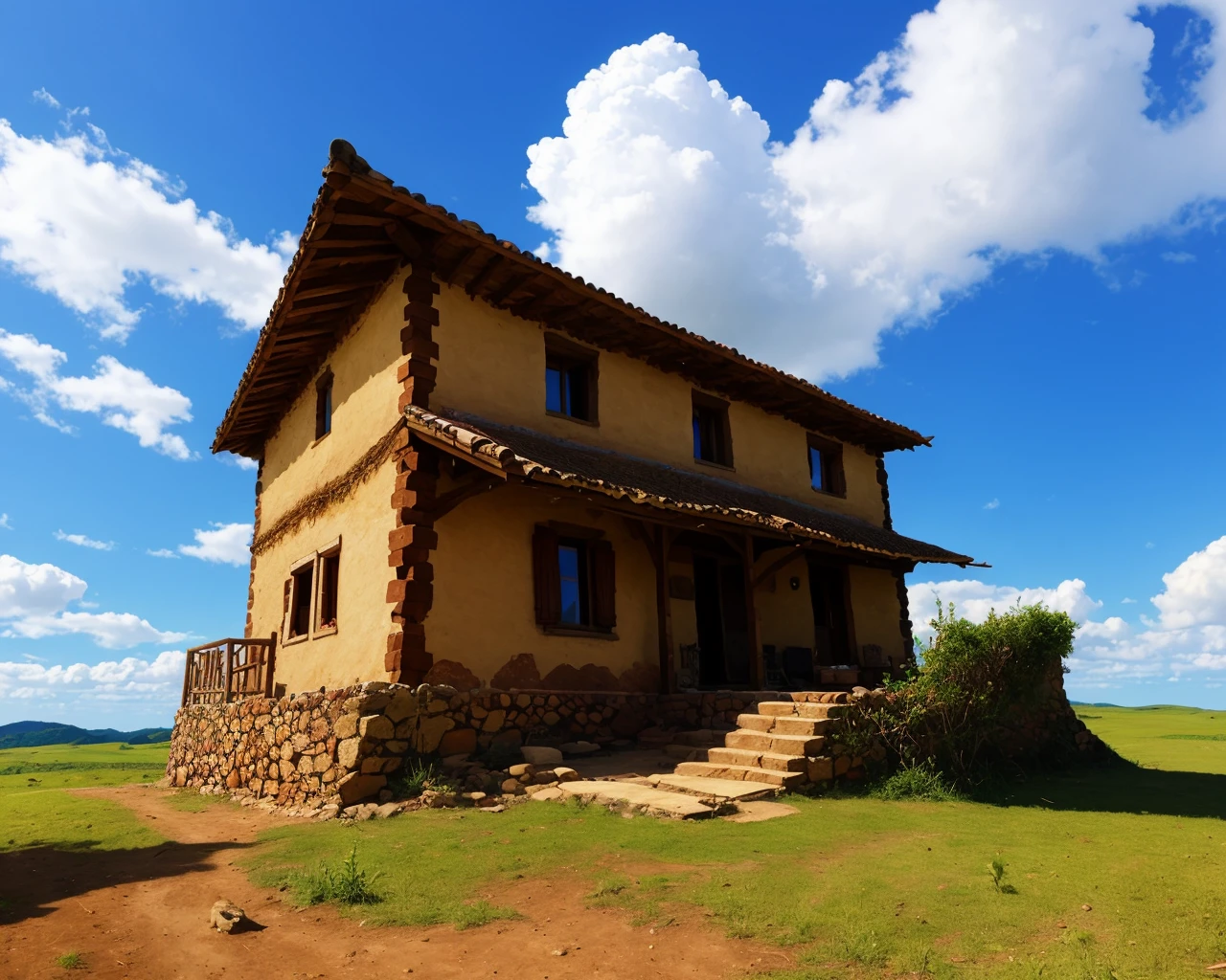 best quality,masterpiece,highly detailed,ultra-detailed, <lora:neg4all_bdsqlsz_V3.5:-1>
blue sky, cloudy sky,
a house,no humans,
<lora:old_village_last:1>