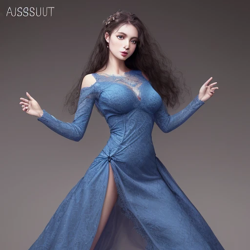 best beauty,long back hair, blue lace dress,absurdres,<lora:ç»çé¸:1>,