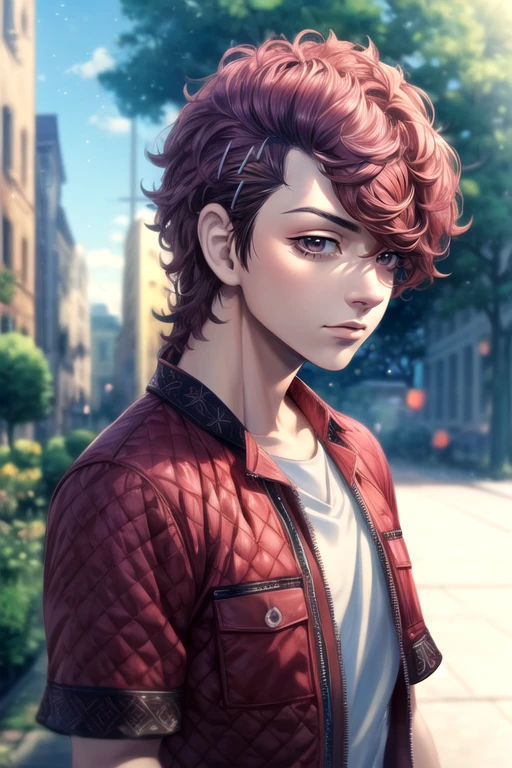 photorealistic, (4k), depth of field, (Masterpiece), (realistic skin texture), extremely detailed, intricate, hyper detailed, high resolution, professional photography, bokeh, depth of field, sharp detail, best quality, , 1boy, solo, male focus, <lora:atsushi_sendou:0.98>, atsushi_sendou, red hair, brown eyes, short hair, hairclip, fruits costume, , 16k resolution