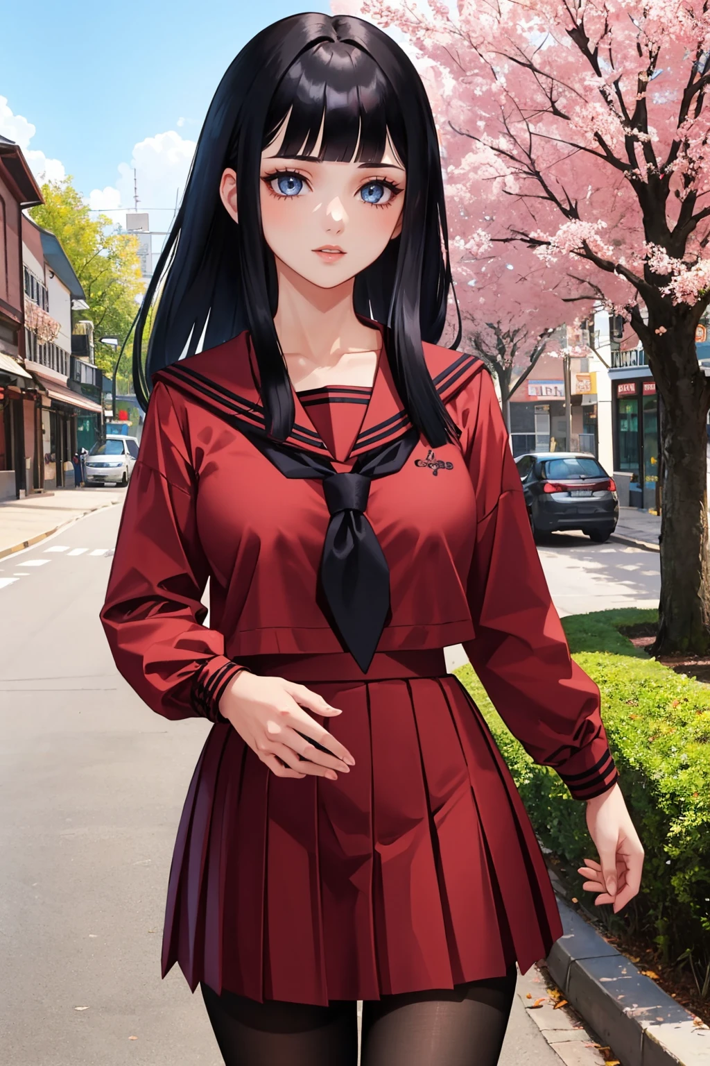 masterpiece, best quality, 1girl, town, feudal town
<lora:zs_Kaya:1> kayadsrk, blunt bangs, serafuku, skirt, black pantyhose