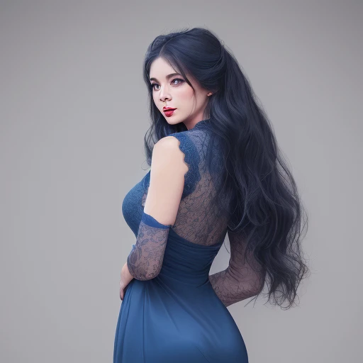 best beauty,long   back   hair,   blue   lace   dress,absurdres,<lora:ç»çé¸:1>,