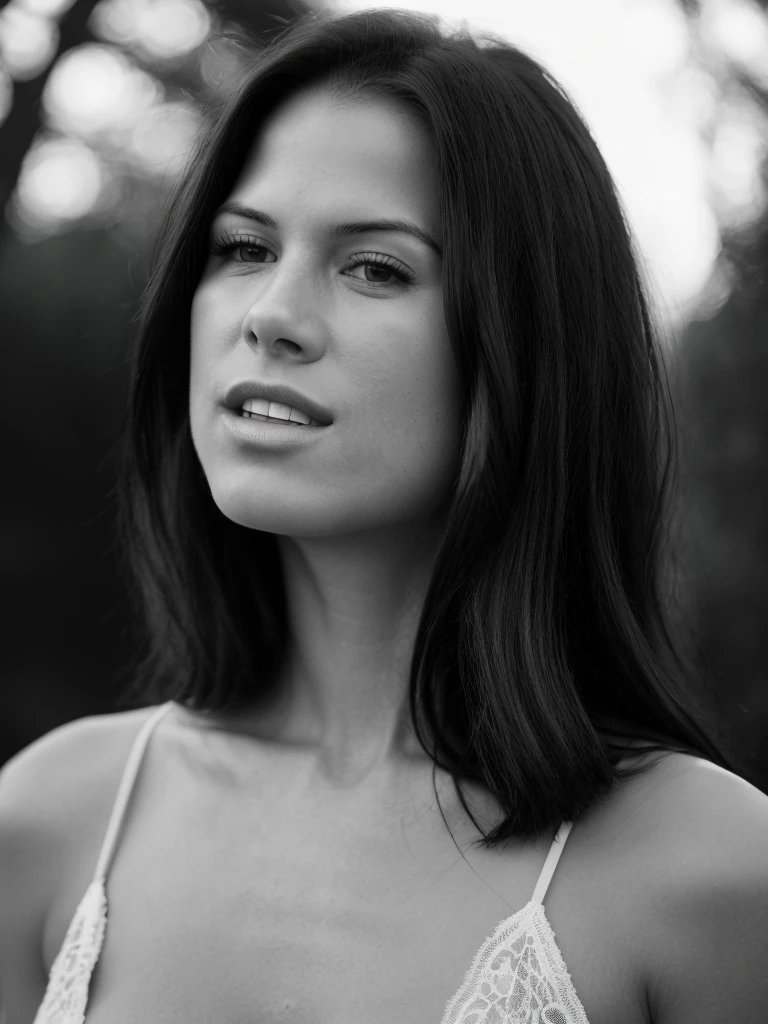 Realistic photo of a beautiful rh0n4m woman, 1girl,solo,long hair,looking at viewer,monochrome,upper body,greyscale,nude,parted lips,teeth,looking back,lips,realistic,nose, soft lighting, professional Photography, Photorealistic, detailed, RAW, analog, sharp focus, 8k, HD, high quality, masterpiece<lora:rh0n4m:1.0>