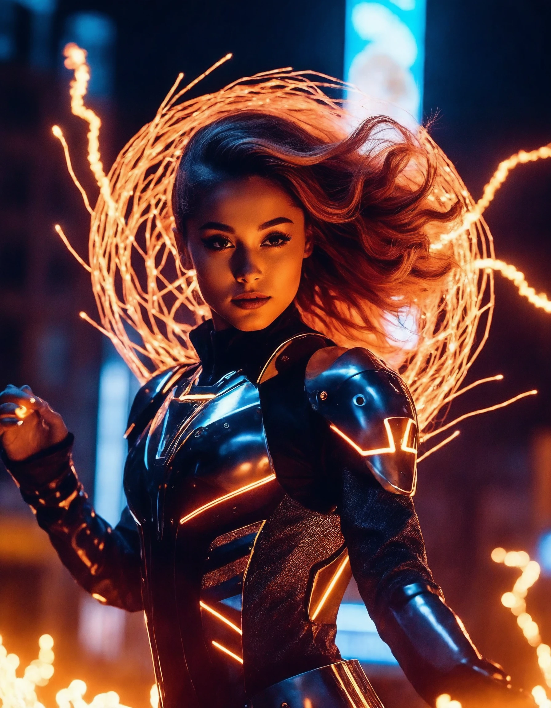 cinematic photo beautiful (((ohwx woman))) doing an epic dance with a ball of fire, art by ilya kuvshinov and lois van baarle ross tran trending on deviantart pinterest hyper detailed photorealistic highlights & shadow hd 8k post-processing high resolution award winning photography portrait cinematic lightning lighting chiaroscuro composition 85mm f1.4 dg os r lens in the style alphonse mucho le  <lora:grande_dh128_v1-step00007000:1.05> . 35mm photograph, film, bokeh, professional, 4k, highly detailed