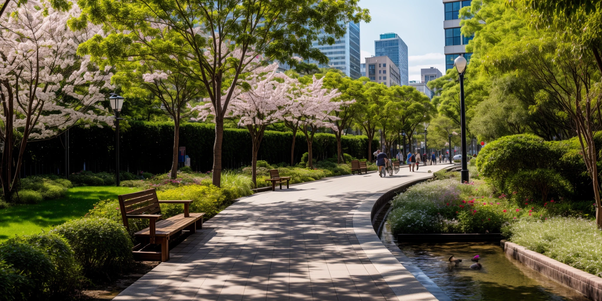 <lora:JJsLandscapeDesign_V2:.5>,masterpiece, best quality,Landscape, scenery, outdoors, building, tree, sky, real world location,  grass, bush, flower, city, water, lawn, sidewalk, ivy, bench,sakura, dawn, rain,pond,day,
RAW photo, subject, 8k uhd, dslr, soft lighting, high quality, film grain, Fujifilm XT3