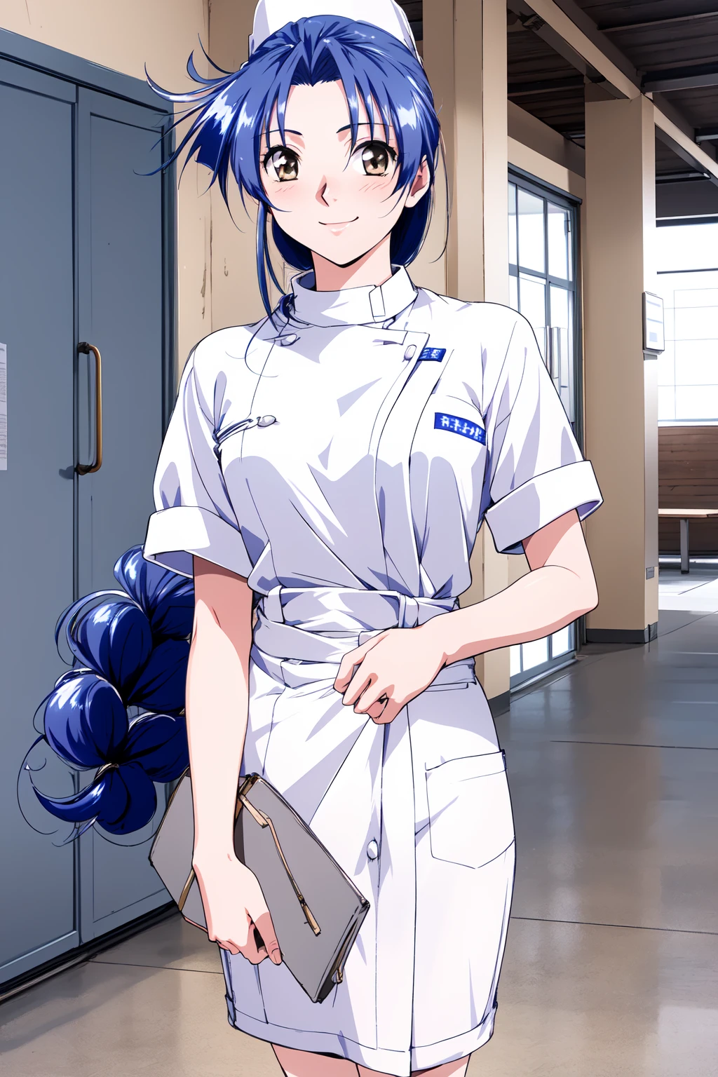 (RAW photo, best quality), 1girl, natural lighting,
<lora:innai_kansen_sugimura_hiroko_v2_2:1>, sugimura hiroko, nurse, smile, full body,