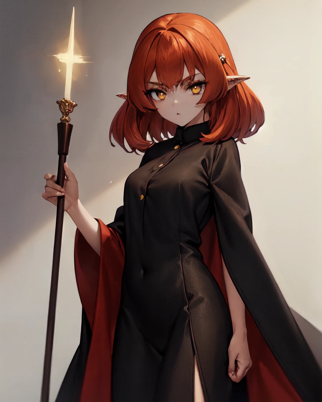 <lyco:Vamiro-NAI-LyCORIS-768px:0.9>
vmro, solo, 1girl, medium hair, wearing a black robe, holding wand