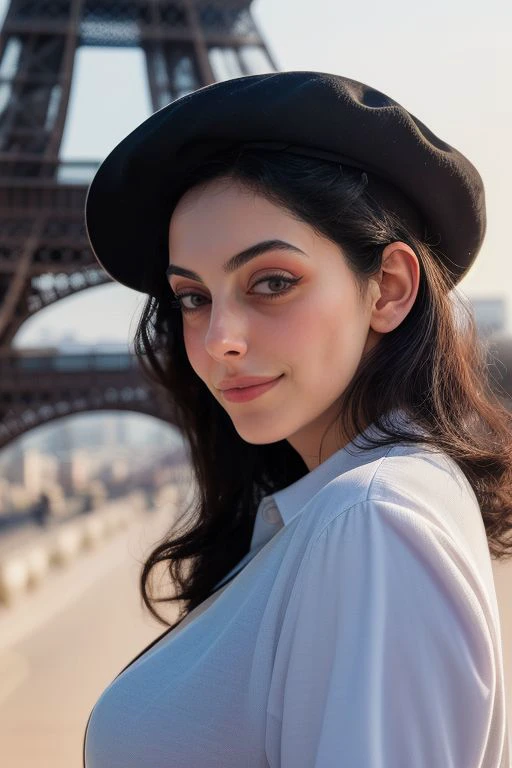 DEN_shiftymine_OF,
in Paris wearing a (shirt:1.3) and (beret:1.2), france, (French:1.2), Paris, Eifel tower, scenic,
bokeh, f1.4, 40mm, photorealistic, raw, 8k, textured skin, skin pores, intricate details <lora:epi_noiseoffset2:1>, epiCRealism, <lora:ClothingAdjuster3:-1.0>