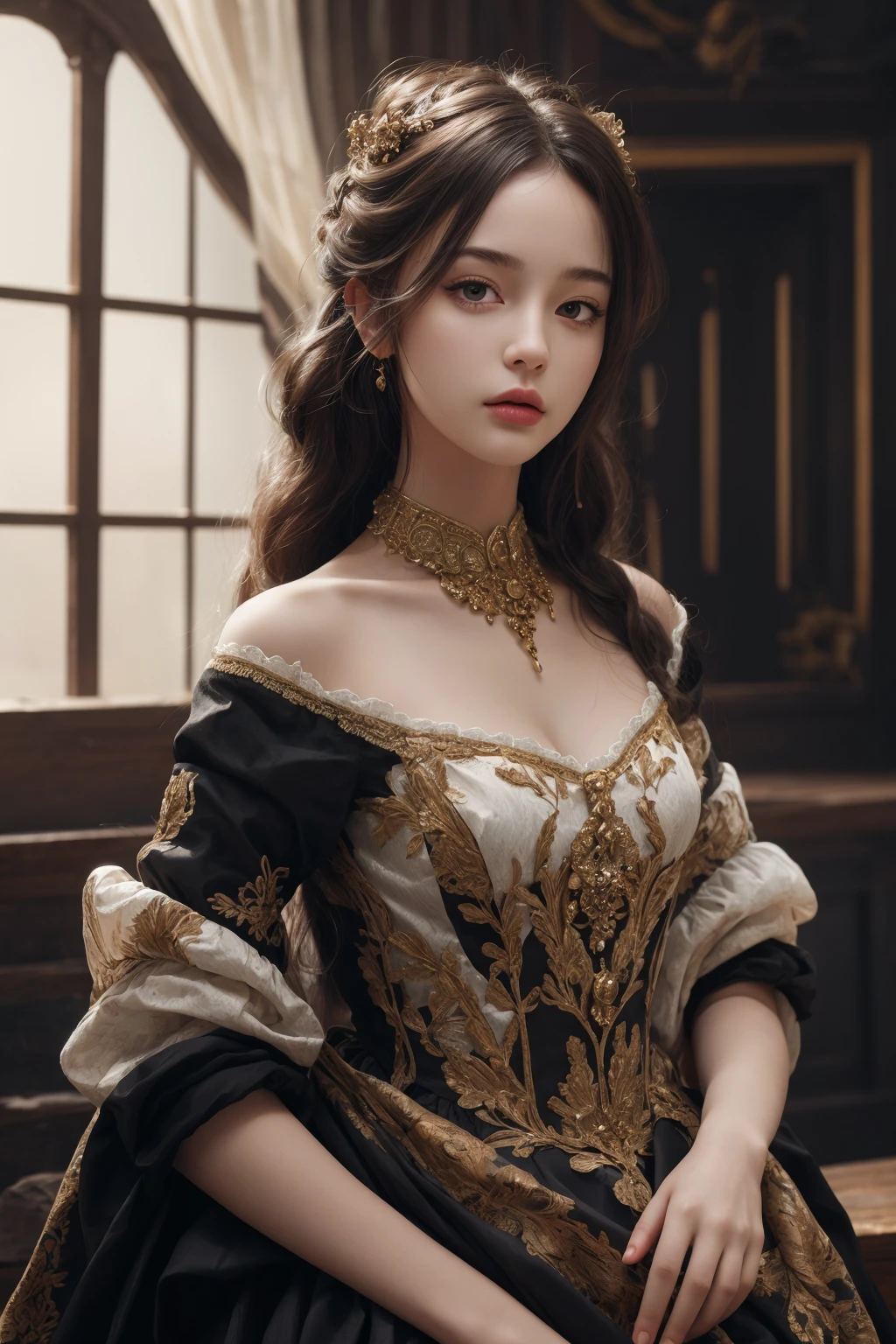 masterpiece, best quality, highres, 1girl , <lora:Classical oil painting-022 (3):0.35>