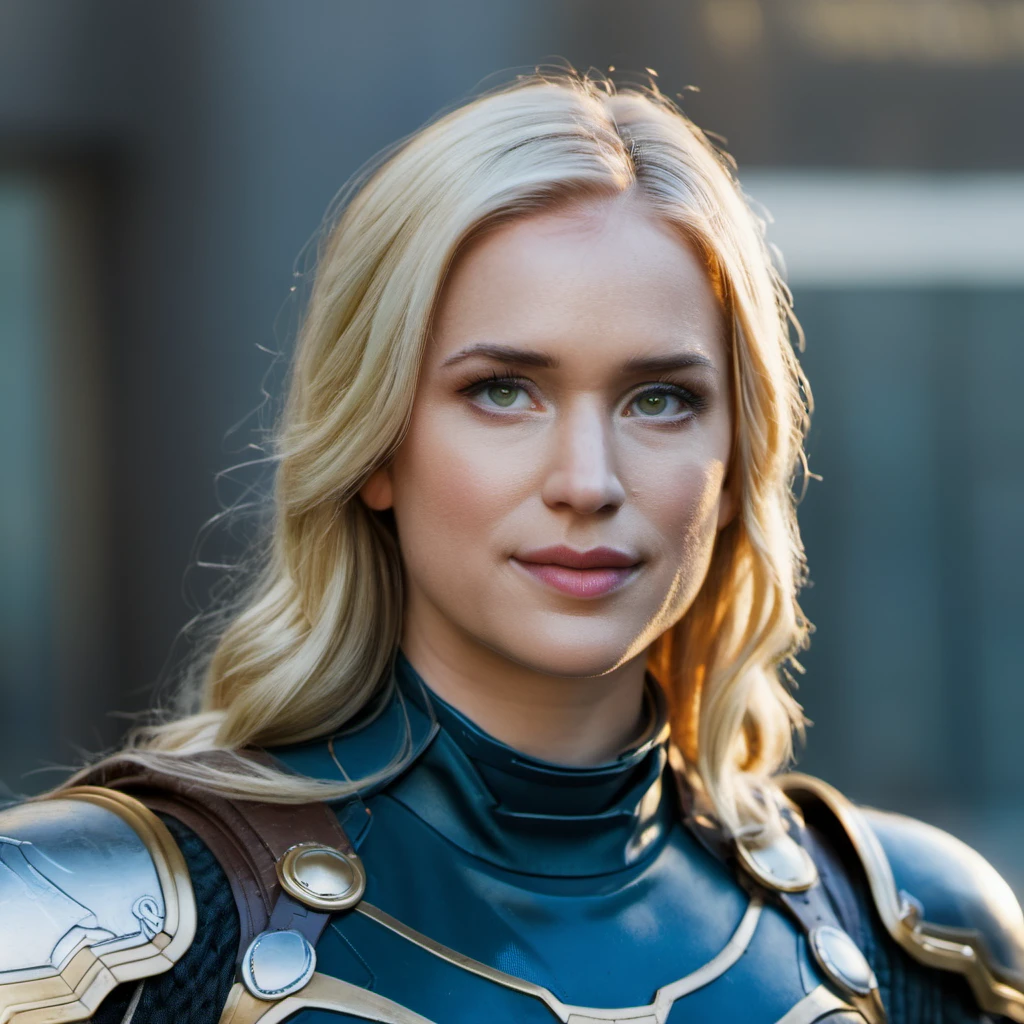 Portrait portrait of a blonde Asgardian Valkyrie commander, skin texture visible, highest quality,Nikon P1000, 135mm, f 2.8, (looking directly at the camera), cinematic grain, cinelike, angelic, <lora:elilail_xl_1_standard-53_96_0.8_0.3:0.91>, <lora:elilail_xl_1_standard-000053:0>