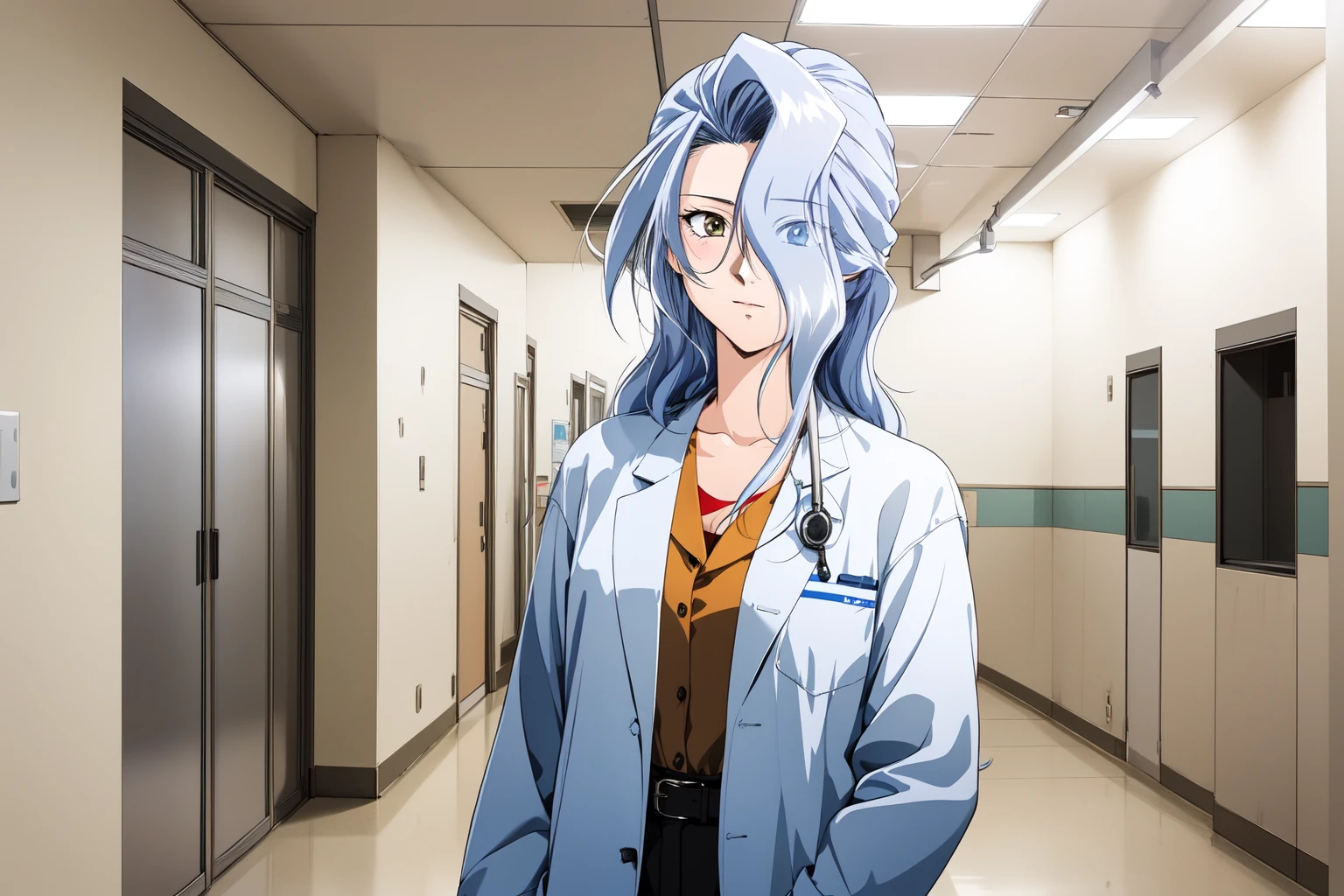 (RAW photo, best quality), 1girl, natural lighting, doctor's coat, hospital lobby,
<lora:innai_kansen_midou_emiko_v3_2-000002:1>, midou emiko