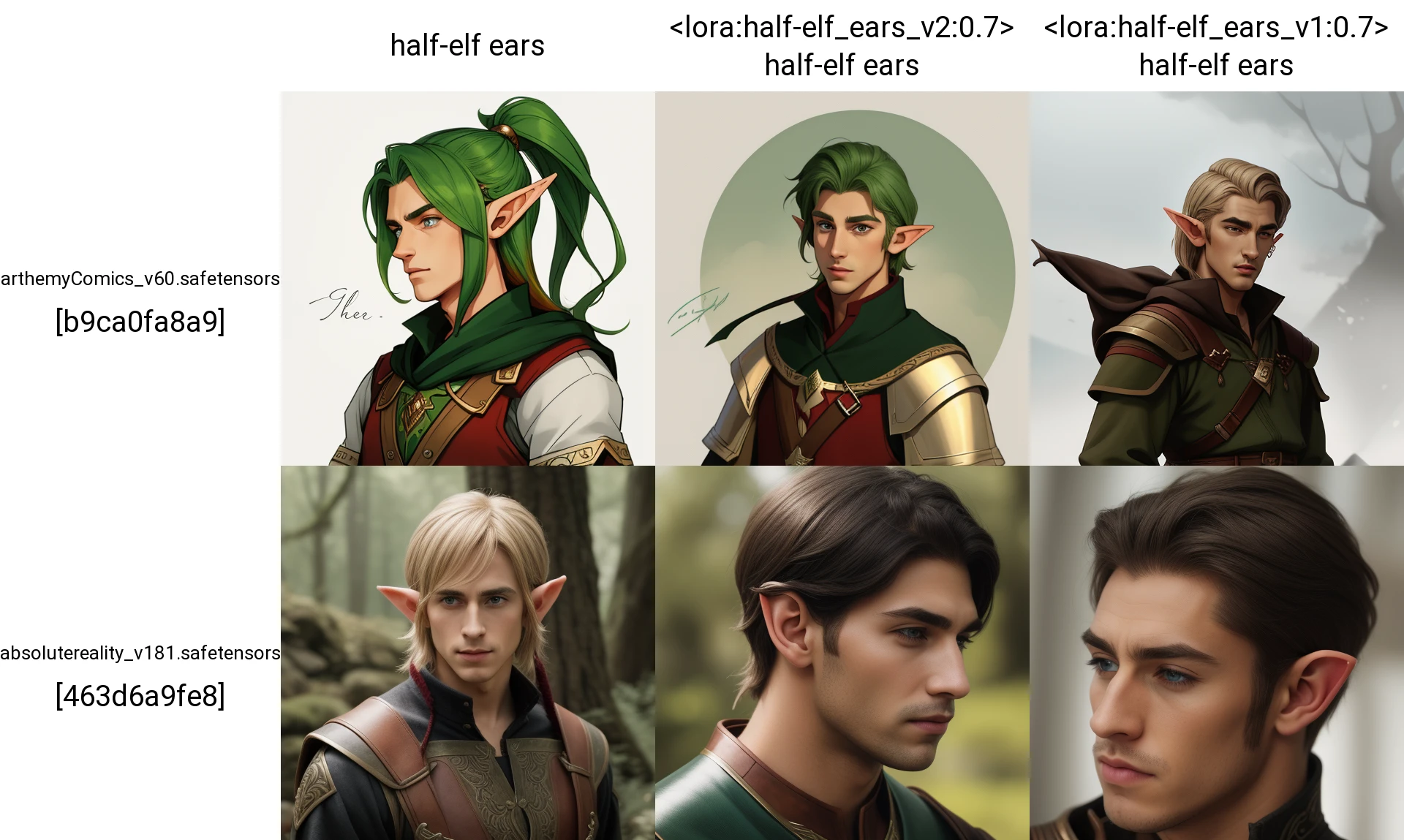 a male, half-elf ears