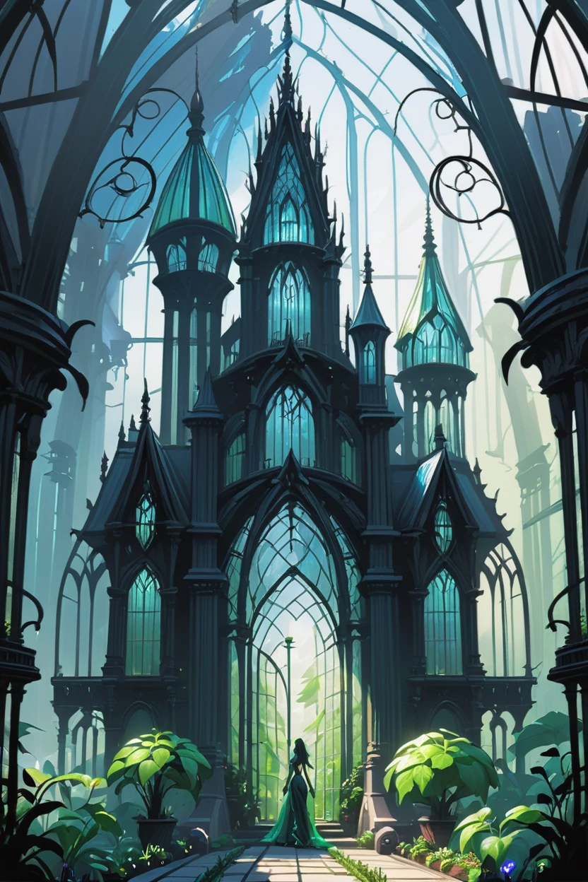 fantasy, greenhouse in a epic,Primordial fantasy city outside of reality, masterpiece<lora:EnvyBetterHiresFixXL01:0:hr=1><lora:EnvyGothicXL01:1>